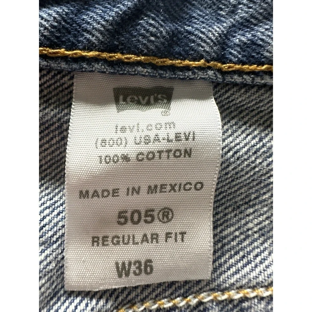 VTG Levi's 505‎ Mens Size W36 Denim Shorts Mens Y2K Baggy Medium Wash Jorts
